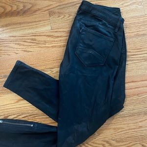 Leather waxed black jeans, size 29